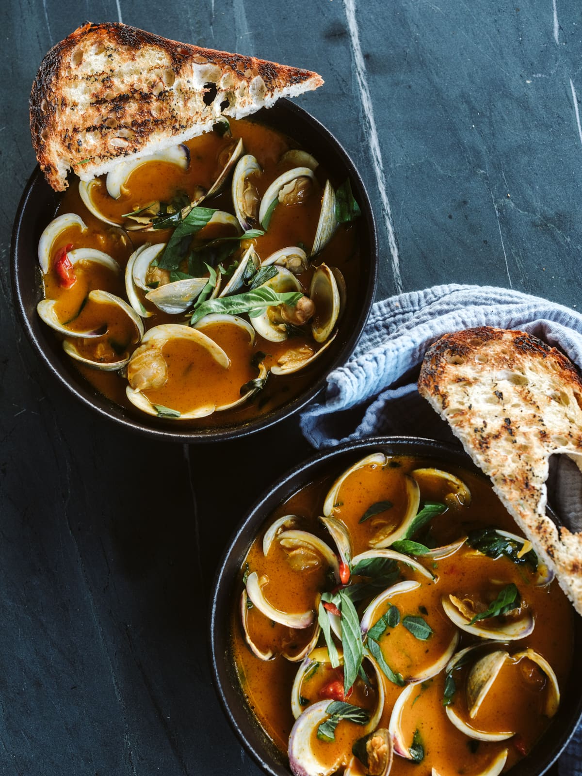 Clams in Coconut Tomato Broth